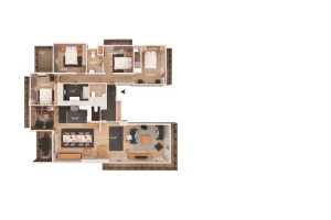 Appartement Aspen à Courchevel Moriond - plan de l'appartement