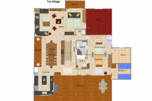 plan 1er étage chalet