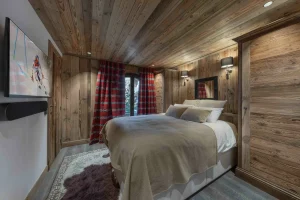 une des 5 chambres du chalet à louer à Meribel