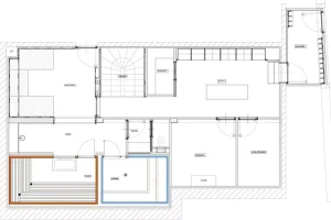 Level -1 floor plan of Chalet Brigues: wellness area with sauna and hammam, shower, laundry and plant room