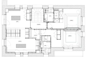 Level 0 floor plan of Chalet Brigues: entrance, ski room, two bedrooms with bathrooms and toilets