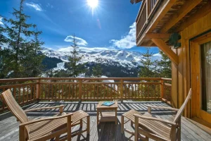 location chalet meribel - terrasse vue montagne