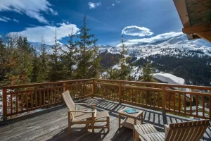 location chalet meribel - terrasse ensoleillée