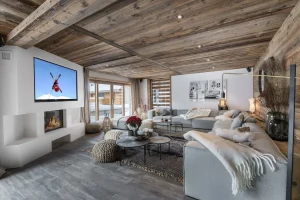 appartement alpin salon TV