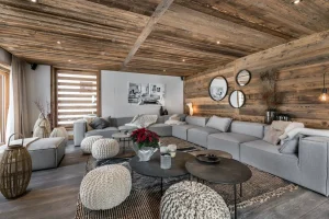 appartement alpin pièce de vie au pied des pistes