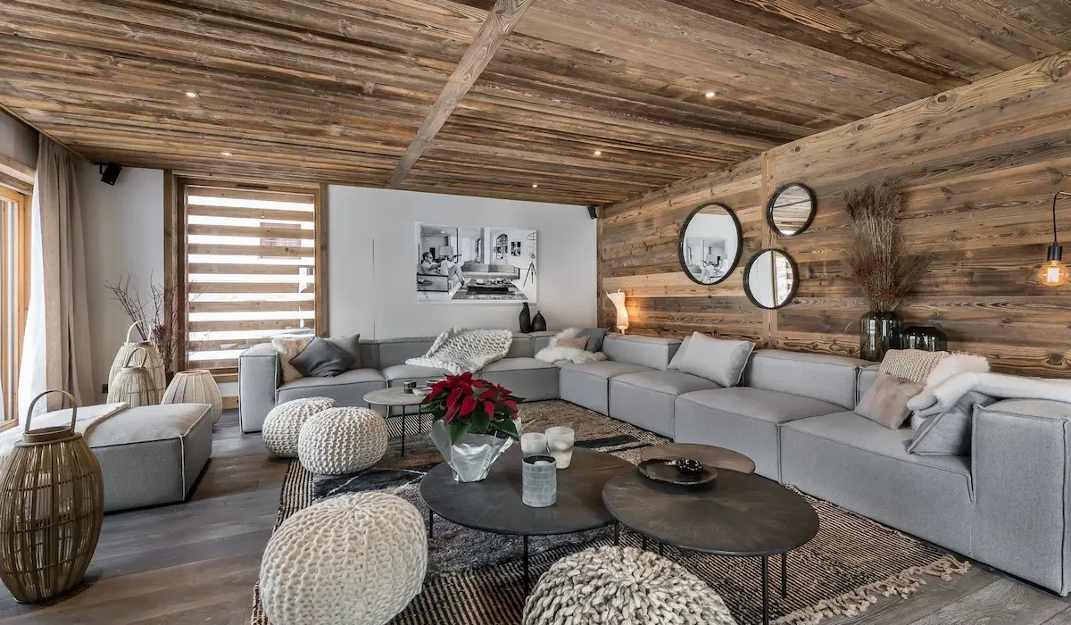 appartement alpin pièce de vie au pied des pistes