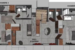 Floor plan of the bedroom level